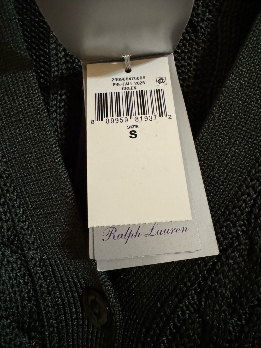 Ralph Lauren Purple Label New Cable Knit Silk Cardigan Sweater Green Small - Picture 4 of 8